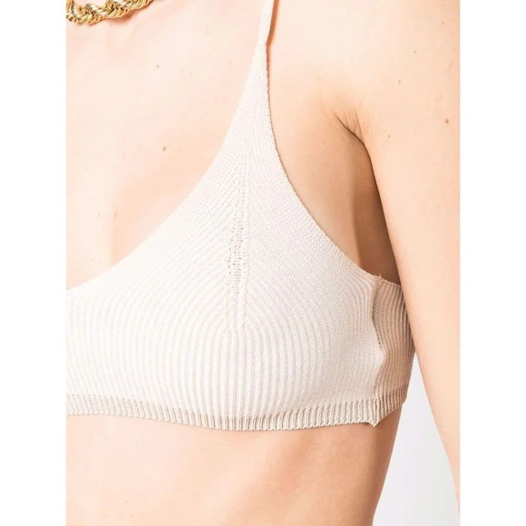 JACQUEMUS Le Bandeau Valensole in Beige Large New Womens Cropped Cami Tank Top - Picture 14 of 16